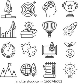 Start Up Line Icons Set.eps 10