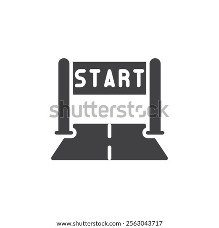 Start line vector icon. filled flat sign for mobile concept and web design. Race Starting glyph icon. Symbol, logo illustration. Vector graphics