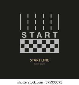 Start line vector linear icon. Speed automobile, racing car sign. Competition illustration.