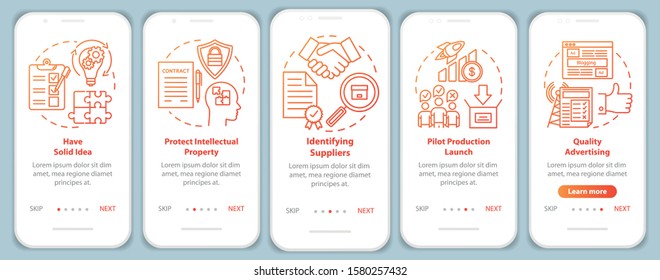 Start Local Production Onboarding Mobile App Page Screen Vector Template. Have Solid Idea. Identifying Suppliers. Walkthrough Website Steps, Illustrations. UX, UI, GUI Smartphone Interface Concept