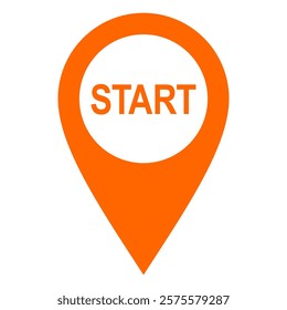 Start and location pin on white