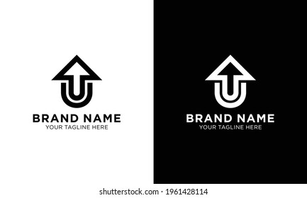 Start up logo. Up arrow emblem. starting business logotype