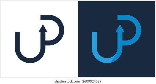 Start up logo. Up arrow emblem. starting business logotype