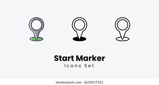 Inicio Marcador Iconos línea delgada y glifo icono de Vector Ilustración de stock