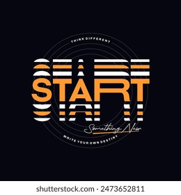 Comienza nuevas citas motivacionales de tipografía abstracta, eslogan de diseño moderno. Gráficos de Ilustración vectorial para imprimir camisetas, prendas de vestir, fondos, pósters, Anuncios, postales o contenido de redes sociales.