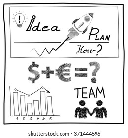 Start up new business project. Hand drawn
