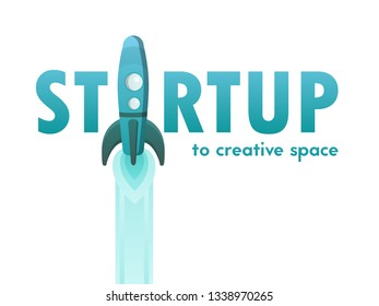 Start up new business project or idea, startup presentation poster background, Start up concept. Can be used for presentation, web page, booklet. Vector illustration in flat style