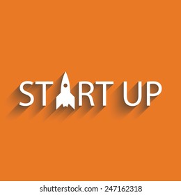 Start up new business project or idea, startup presentation poster background