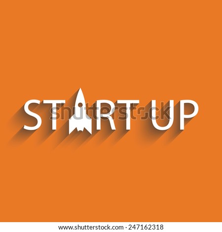 Start up new business project or idea, startup presentation poster background