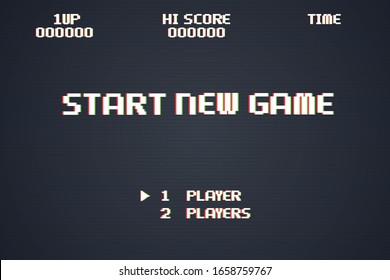 Start A New Game Background With Player Selection.8 Bit Game.retro Game.