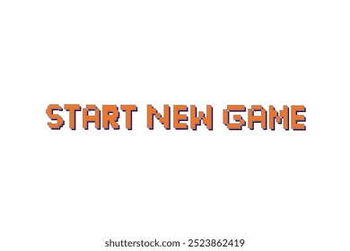 iniciar novo jogo. Pixel art background.8 bit game. retro game. para recursos do jogo em ilustrações vetoriais sobre fundo branco.