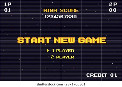 start new game, play, console, obsolete, dead, symbol, video-game, 8bit, computer, end, graphic, digital, gaming, death, video game, display, retro, arcade, technology, message, classic, glowing, 80s,