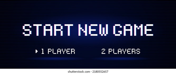 Start a new game with player selection. Modern trendy game background with lighting effect. Vector illustration.