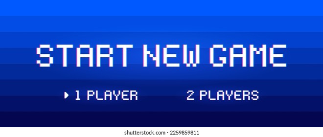 Start new game with player selection. Colorful trendy game background with lighting effect. Vector illustration.