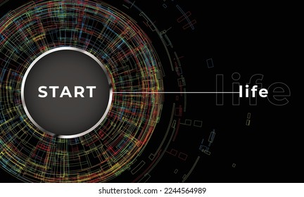 Comienza a una nueva vida - Antecedentes Resumen del diseño de la tecnología de los elementos de circuito. Resumen de fondo futurista, fondo artístico abstracto. Ilustración vectorial.