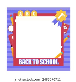 Start the new teaching year with enthusiasm! Let's decorate your days with cheerful and bright colors, like this pink and purple frame. Happy back to school!.