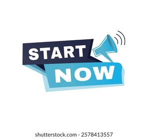Start now, banner colorful design label modern vector. Web announce element.