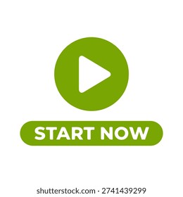 START NOW word minimal flat badge vector icon
single color, isolated on white background