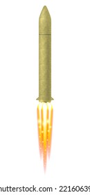 Start nuclear missiles on a white background. Vector illustration