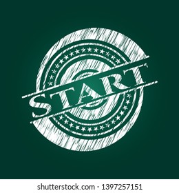 Start on chalkboard. Vector Illustration. Detailed.
