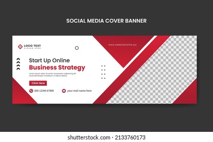 Start Up Online Business Strategy cover template, web banner template, corporate banner, header, business webinar banner