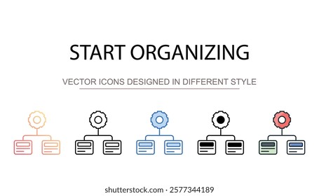 Start Organizing icon design with white background stock illustration