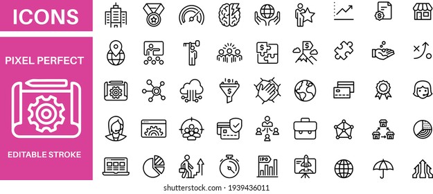  Start Up - outline icon set vector design 