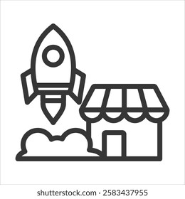 Start Up Outline Icon Vector Illustration