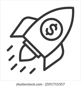 Start Up Outline Icon Vector Illustration