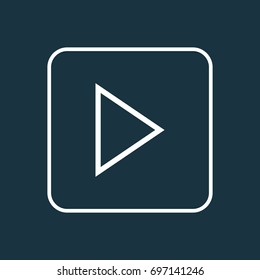 Start Outline Symbol. Premium Quality Isolated Play Element In Trendy Style.