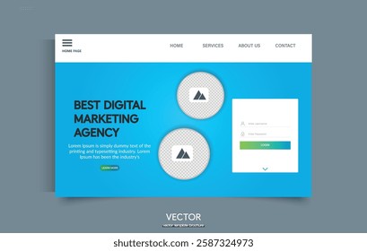 Start page website. Creative Business Presentation Web Banner And Landing Page Cover Template Sketch