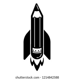 Start up pen rocket icon. Simple illustration of start up pen rocket vector icon for web design isolated on white background