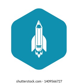 Start up pen rocket icon. Simple illustration of start up pen rocket vector icon for web design isolated on white background