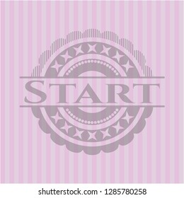 Start pink emblem. Retro