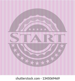 Start pink emblem. Retro