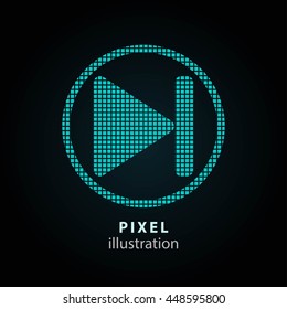 Start - pixel icon. Vector Illustration. Design logo element. Isolated on black background. It is easy to change to any color.