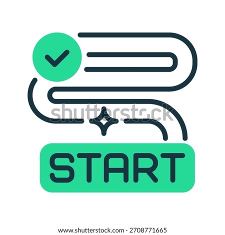 Start Point Line Icon, Outline Symbol for Route Beginning, Trip Initiation, Map Origin, Navigation Marker, and Travel Kickoff. Vector Sign Icon.