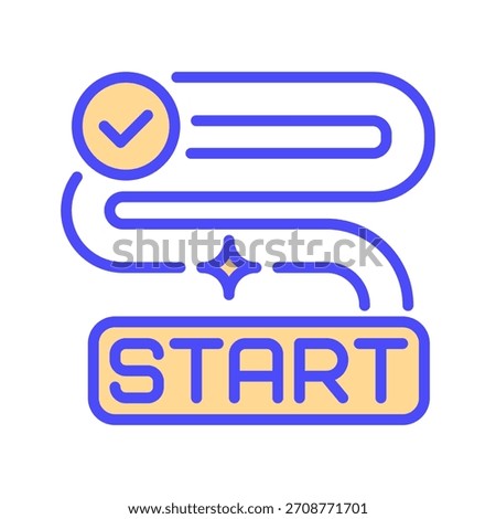 Start Point Line Icon, Outline Symbol for Route Beginning, Trip Initiation, Map Origin, Navigation Marker, and Travel Kickoff. Vector Sign Icon.