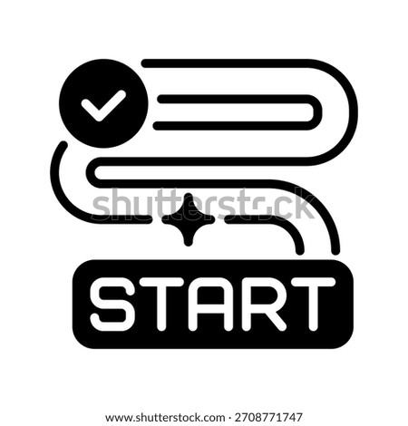 Start Point Line Icon, Outline Symbol for Route Beginning, Trip Initiation, Map Origin, Navigation Marker, and Travel Kickoff. Vector Sign Icon.