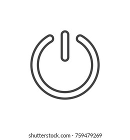Start power button line icon, outline vector sign, linear style pictogram isolated on white. On/Off switch symbol, logo illustration. Editable stroke