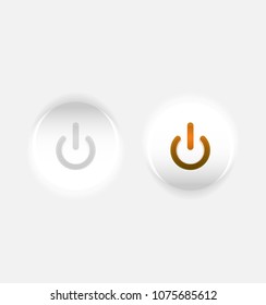 Start power button, ui icon design, on off application symbol