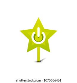 Start power button, ui icon design, on off application symbol