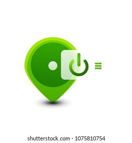 Start power button, ui icon design, on off application symbol