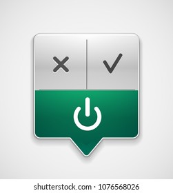 Start power button, ui icon design, on off application symbol