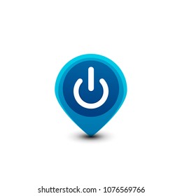 Start power button, ui icon design, on off application symbol