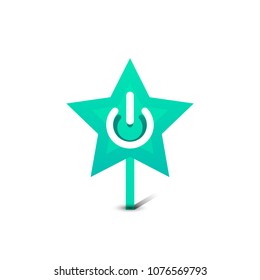 Start power button, ui icon design, on off application symbol