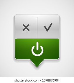 Start power button, ui icon design, on off application symbol