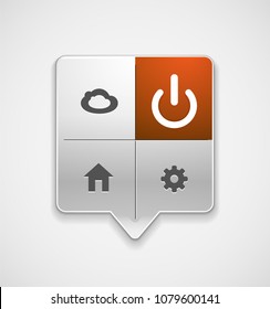 botón de encendido, diseño de iconos ui, símbolo de aplicación desactivado