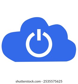 Iniciar design do ícone da interface do usuário do botão de nuvem de energia no símbolo de aplicativo desligado