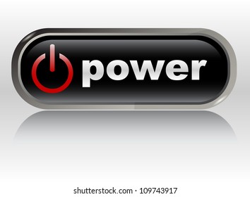 Start - power on - web button, vector